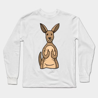 Grumpy Kangaroo Holding Middle finger funny gift Long Sleeve T-Shirt